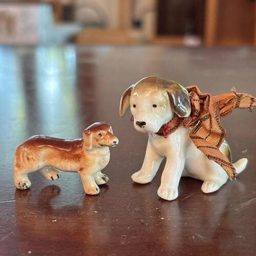 Two Tiny Dog Figurines