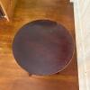 Dark Brown Round Wooden Accent Table - 2