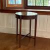 Dark Round Wooden Table with Cross Stretchers