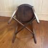 Dark Round Wooden Table with Cross Stretchers - 4