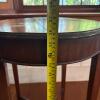 Dark Round Wooden Table with Cross Stretchers - 6