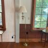 Brass Tone Floor Lamp with Pleated Shade - 2