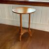 Light Brown Round Wooden Accent Table