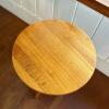 Light Brown Round Wooden Accent Table - 2