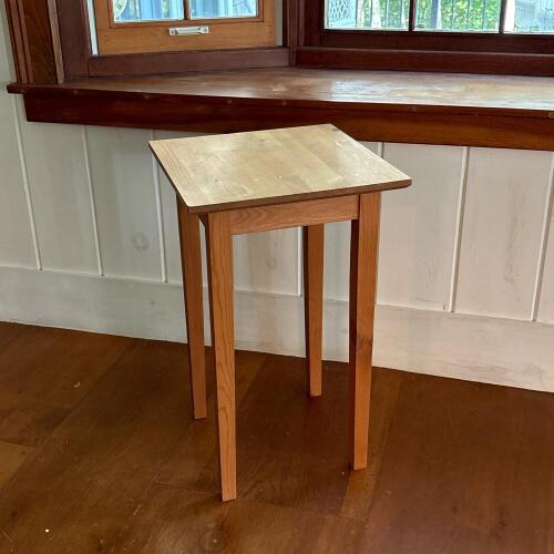 Light Wood Square Accent Table