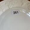 White Embossed Grapevine Pattern Ceramic Plate - 5