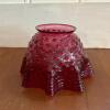 Cranberry Glass Hobnail-Style Lamp Shade