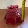 Cranberry Glass Hobnail-Style Lamp Shade - 7