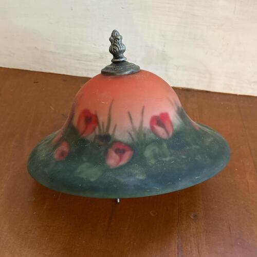 Floral Reverse Painted Glass Lamp Shade