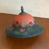 Floral Reverse Painted Glass Lamp Shade