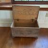 Rustic Wooden Storage Chest with Carved Feet - 2