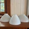 Three White Milk Glass Lamp Shades