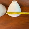 Three White Milk Glass Lamp Shades - 9