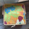 Woven Sewing Basket With Floral Fabric Lid and Handle - 2