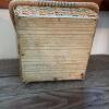 Woven Sewing Basket With Floral Fabric Lid and Handle - 6