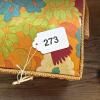 Woven Sewing Basket With Floral Fabric Lid and Handle - 10