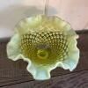 Fenton Vaseline Glass Hobnail Compote - 3