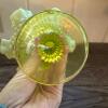 Fenton Vaseline Glass Hobnail Compote - 4