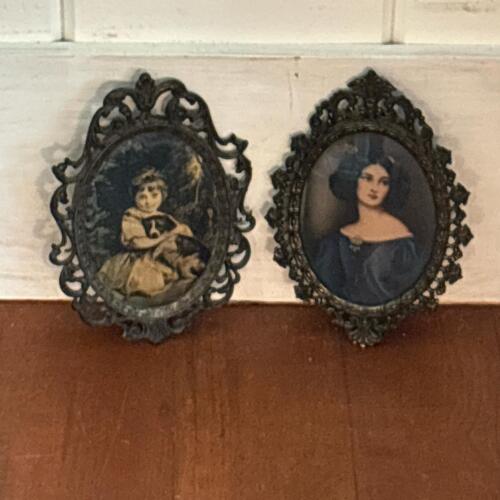 Pair of Small Ornate Framed Portraits