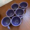 Purple Fiesta Ware Cups and Saucers &ndash; 6 Cups, 8 Saucers - 2