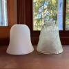 Pair of Glass Lamp Shades - Clear and Frosted