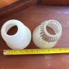 Pair of Glass Lamp Shades - Clear and Frosted - 6