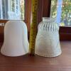 Pair of Glass Lamp Shades - Clear and Frosted - 7