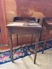 Pair of Leather-Top Mahogany End Tables with Tray Backs - 2