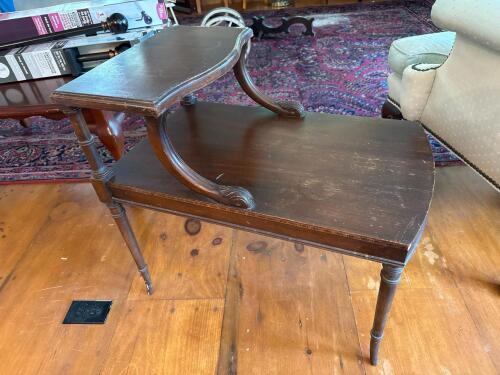Vintage Two-Tier Step End Table in Traditional Style