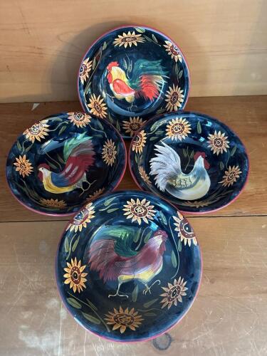 Certified International Susan Winget Rooster Bowls