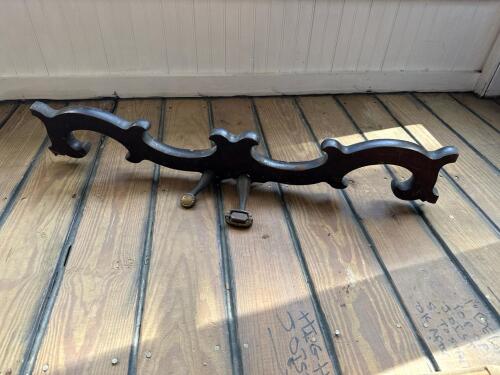 Antique Equestrian Side Saddle Wooden Frame with Iron Stirrups