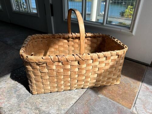 Rectangular Handwoven Basket with Handle
