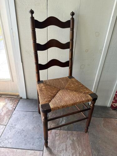 Ladder Back Dining Chair With Rush Seat