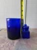 Assorted Cobalt Blue Glassware and Candles - 4