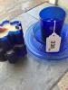 Assorted Cobalt Blue Glassware and Candles - 5