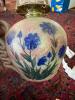 Stoneware Oil Lamp With Hand Painted Floral Decoration - 3