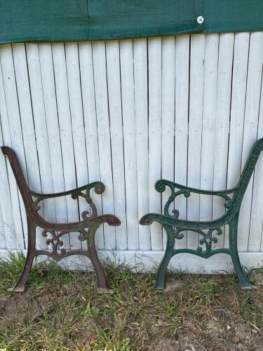 Pair of Cast Iron Bench Ends in Victorian-Style
