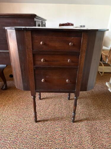 Antique Drop Leaf Sewing Table in the Federal Style