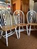 Windsor-Style Dining Chairs with White Spindle Backs