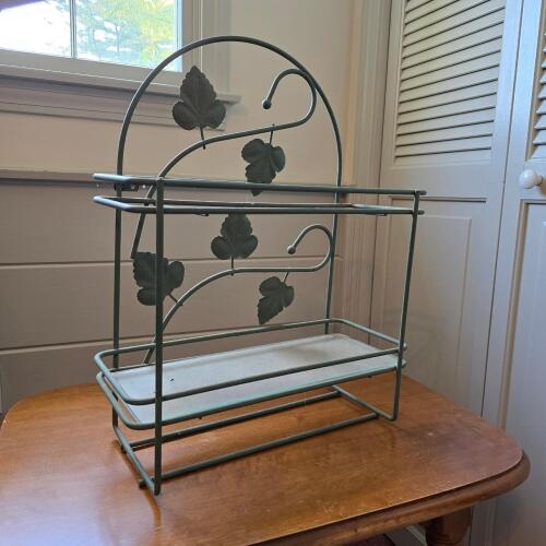 Metal Leaf Motif Rack or Organizer