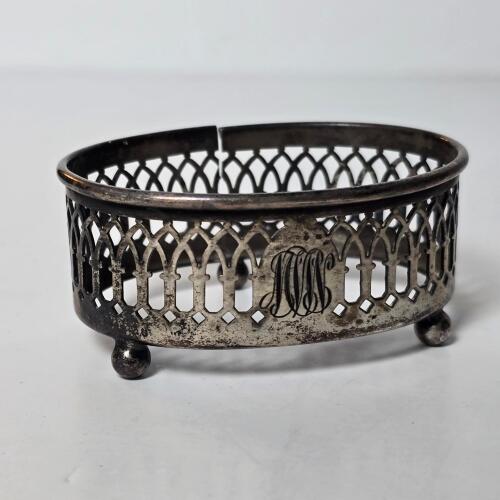 Sterling Silver Pierced Footed Open Salt Bigelow Kennard & Co.