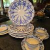 Woods Ware Patricia and Wild Rose Blue and White Dinnerware