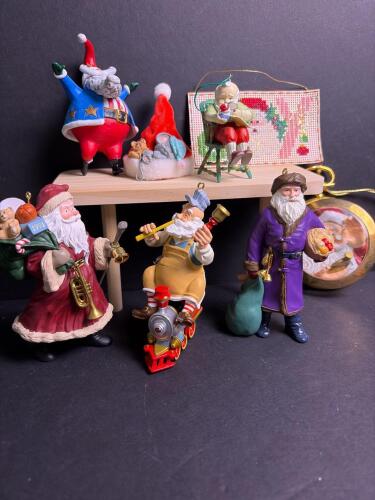 Assorted Santa Claus and Christmas Ornaments