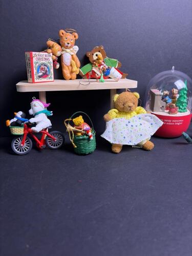 Assorted Bear and Holiday Christmas Ornaments and Figurines