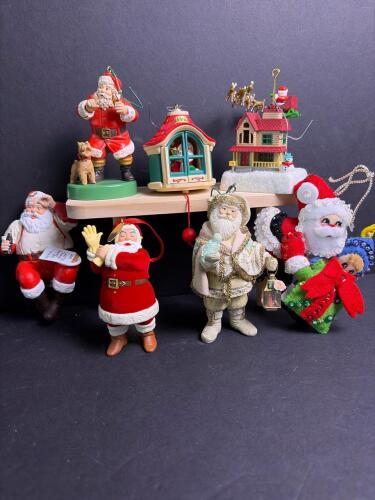 Assorted Santa Claus Christmas Ornaments