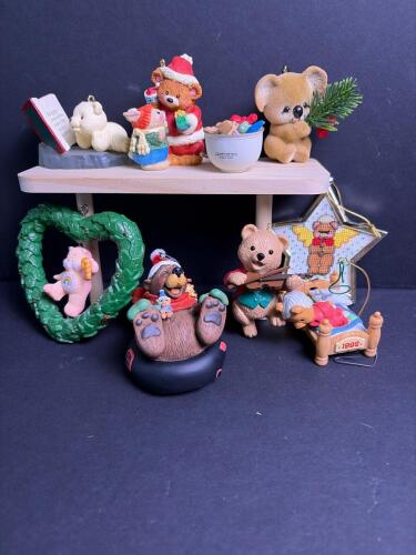 Assorted Vintage Bear and Animal Christmas Ornaments