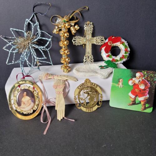 Assorted Christmas Ornaments with White House and 1997 Collectible
