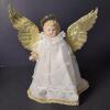 Porcelain Angel Tree Topper with Gold Wings and Halo