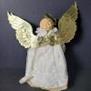 Porcelain Angel Tree Topper with Gold Wings and Halo - 5