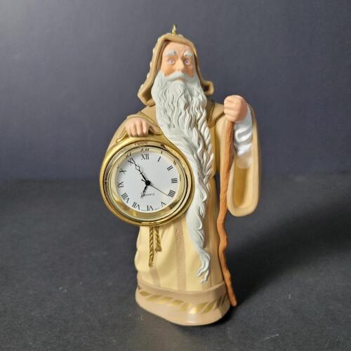 Hallmark 1989 Father Time Quartz Clock Figurine Ornament